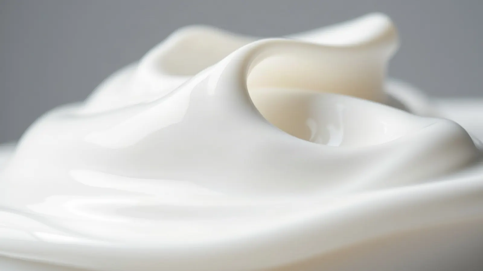 Close up of a white cosmetic emulsion